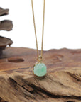 Baikalla "PiXiu" 18K Icy Light Apple-Green Jadeite Jade Pendant W/ Natural Diamonds