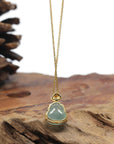 Baikalla "PiXiu" 18K Icy Light Blue-Green Jadeite Jade Pendant W/ Natural Diamonds