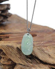 Baikalla "Ruyi" 18K White Gold Natural Icy Apple-Green Jadeite Jade Pendant W/ Natural Diamonds