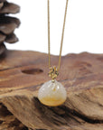 Baikalla "Bao" 18K Yellow Gold White & Yellow Jadeite Jade Pendant