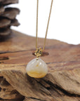 Baikalla "Bao" 18K Yellow Gold White & Yellow Jadeite Jade Pendant