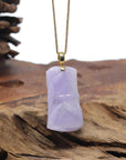 Baikalla "Bamboo" 18K Yellow Gold Natural Vixen Lavender Jadeite Jade Pendant