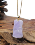 Baikalla "Bamboo" 18K Yellow Gold Natural Vixen Lavender Jadeite Jade Pendant