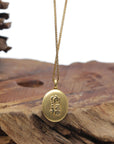 Baikalla "Happy Buddha" 18K Yellow Gold Natural Icy White Jadeite Jade Pendant W/ Natural Diamonds