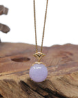 Baikalla Natural Vixen Lavender Jadeite Jade Pendant W/ 18ky Gold & Natural Diamonds