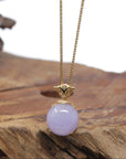 Baikalla Natural Vixen Lavender Jadeite Jade Pendant W/ 18ky Gold & Natural Diamonds