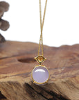 Baikalla Natural Vixen Lavender Jadeite Jade Pendant W/ 18ky Gold & Natural Diamonds