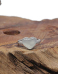 Baikalla "Heart" 18k White Gold Natural Icy Light Green Burmese Jadeite Jade Ring