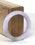 Baikalla Light Lavender W/ Light Oil-Green Patch Jadeite Jade Oval Bangle (54.3mm)