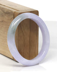 Baikalla Light Lavender W/ Light Oil-Green Patch Jadeite Jade Oval Bangle (54.3mm)