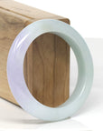 Baikalla Lavender & Light Green Jadeite Jade "Half Round" Bangle Bracelet (54.1mm)