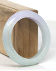 Baikalla Lavender & Light Green Jadeite Jade "Half Round" Bangle Bracelet (54.1mm)