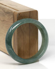 Baikalla Icy Deep Oil-Green Jadeite Jade Oval Bangle (52.1mm)