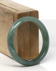 Baikalla Icy Deep Oil-Green Jadeite Jade Oval Bangle (52.1mm)