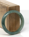 Baikalla Icy Deep Oil-Green Jadeite Jade Oval Bangle (52.1mm)