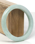 Baikalla Light Apple-Green Jadeite Jade "Half Round" Bangle Bracelet (60.4mm)