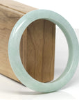 Baikalla Light Apple-Green Jadeite Jade "Half Round" Bangle Bracelet (60.4mm)
