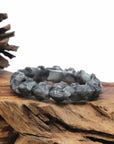Baikalla Natural Black Wuji Jadeite Jade "Dragon" Bead Bracelet