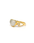 Baikalla Natural Icy Jadeite Jade 18ky Gold Heart Ring W/ Natural Diamonds