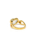 Baikalla Natural Icy Jadeite Jade 18ky Gold Heart Ring W/ Natural Diamonds