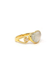 Baikalla Natural Icy Jadeite Jade 18ky Gold Heart Ring W/ Natural Diamonds