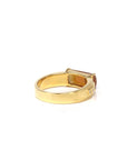 Baikalla Natural Icy Red & Orange Jadeite Jade 18ky Gold Bar Ring W/ Natural Diamonds