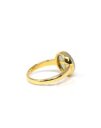 Baikalla Natural Icy Light Green Jadeite Jade "Ping An Kou" 18ky Gold Ring