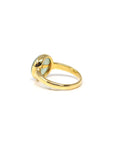 Baikalla Natural Icy Light Green Jadeite Jade "Ping An Kou" 18ky Gold Ring