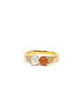 Baikalla Natural Icy Red & Icy Jadeite Jade Cabochon 18ky Gold Ring W/ Natural Diamonds