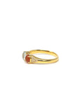 Baikalla Natural Icy Red & Icy Jadeite Jade Cabochon 18ky Gold Ring W/ Natural Diamonds