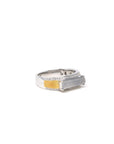 Baikalla Natural Icy Jadeite Jade 18kwy Gold Bar Ring W/ Natural Diamonds