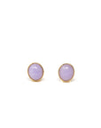 Baikalla Natural Lavender Jadeite Jade 18ky Gold Stud Earrings