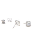 Baikalla Natural Icy Jadeite Jade 18kw Gold Stud Earrings W/ Natural Diamonds