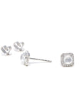 Baikalla Natural Icy Jadeite Jade 18kw Gold Stud Earrings W/ Natural Diamonds