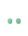 Baikalla Natural Vibrant Apple-Green Jadeite Jade 18ky Gold Stud Earrings