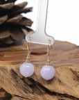 Baikalla Natural Lavender Jadeite Jade Dangle Earrings W/ 18kr Gold & Natural Diamonds