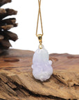 Baikalla 18K Yellow Gold "Cabbage" Natural Light Lavender Jadeite Jade Pendant