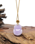 Baikalla Natural Vixen Lavender Jadeite Jade "PiXiu" Pendant W/ 18ky Gold Bail