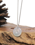 Baikalla "Ping An Kou" High-end Natural Icy Jadeite Jade Pendant W/ Natural Diamonds
