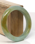 Baikalla Natural Icy Yellow-Green Jadeite Jade Bangle Bracelet (55.7mm)