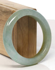Baikalla Natural Icy Yellow-Green Jadeite Jade Bangle Bracelet (55.7mm)