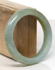 Baikalla Natural Icy Yellow-Green Jadeite Jade Bangle Bracelet (55.7mm)