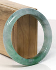 Baikalla Natural Icy Green Wuji Jade Bangle Bracelet (58 mm)