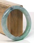 Baikalla Natural Icy Green Wuji Jade Bangle Bracelet (58 mm)