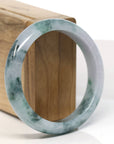 Baikalla Natural Blue-Green Jadeite Jade Bangle Bracelet (57.7mm)