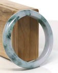 Baikalla Natural Blue-Green Jadeite Jade Bangle Bracelet (57.7mm)