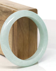 Baikalla Natural Light Apple Green Jadeite Jade Bangle Bracelet (55.6mm)