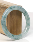 Baikalla Natural Ice Blue Green Jadeite Jade Bangle Bracelet (54.4mm)
