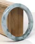 Baikalla Natural Blue-Green Jadeite Jade Bangle Bracelet (61.7mm)