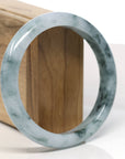 Baikalla Natural Blue-Green Jadeite Jade Bangle Bracelet (61.7mm)